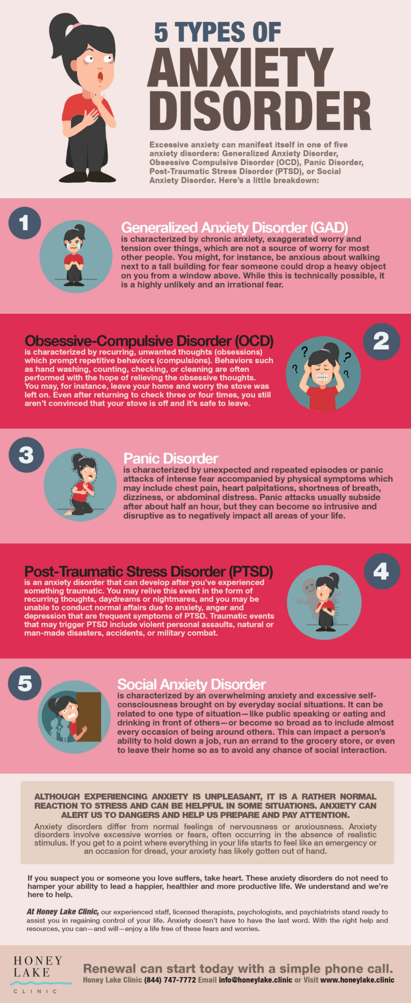 5 types of anxiety disorder Honey Lake